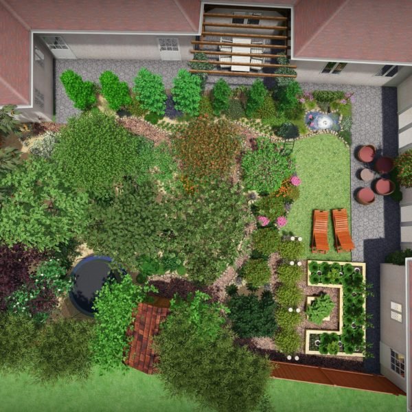 vue dessus jardin