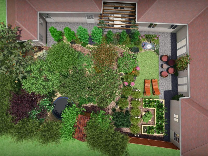 vue dessus jardin