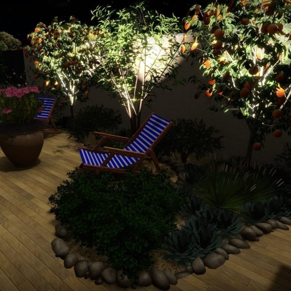 vue patio nuit
