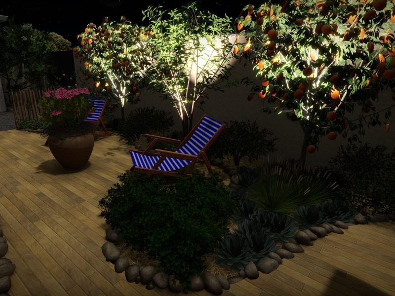vue patio nuit